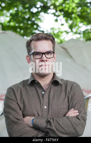 David Torrance, britischer politischer Journalist, Autor und Zeithistoriker an das Edinburgh International Book Festival 2015. Edinburgh. 31. August 2015 Stockfoto