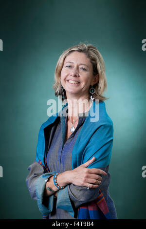 Christina Lamb OBE, der britische Journalist, Auslandskorrespondent für The Sunday Times, auf dem Edinburgh International Book Festival 2015 aktuell ist. Edinburgh. 31. August 2015 Stockfoto