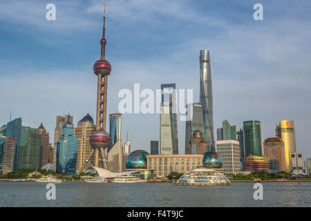 China, Shanghai City, Jinmao, World Financial Center und Shanghai Towers Stockfoto