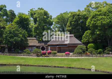 Japan, Okayama Korakuen Garten-Teehaus Stockfoto