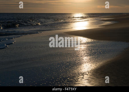 Sonnenuntergang am Strand von Cape May Point, Cape kann New Jersey USA Stockfoto