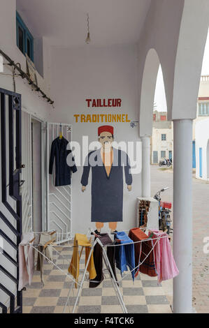 Traditionelle Schneider Shop. Guellela Djerba Tunesien Nordafrika Stockfoto