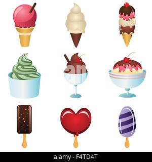 Eine Vektor-Illustration von Ice Cream icons Stock Vektor