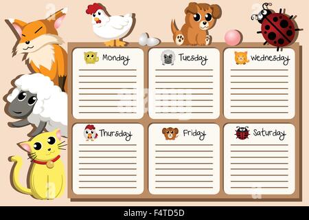 Eine Vektor-Illustration der School-Zeitplan-design Stock Vektor