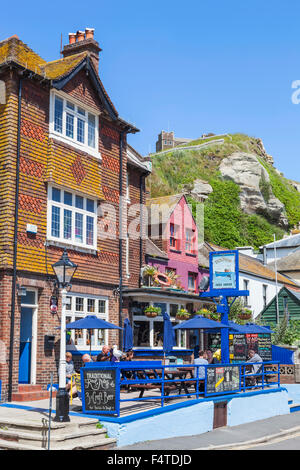England, East Sussex, Hastings, Altstadt, Kneipenszene Stockfoto