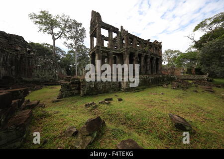 Ultra Wide Angle Shot von Preah Khan in Angkor Wat, Siem Reap, Kambodscha Stockfoto