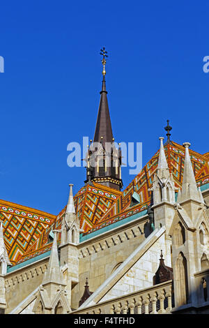 Buda, Matyas Templom, Matthäus-Kirche, Muster, Dach zu montieren Stockfoto