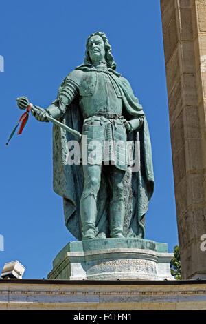 Stadt Haine, Városliget, Hosök Tere, heroischen platzieren, Millenium Monument, Millenniumi Emlekmü, Regent, II. Rakoczi Ferenc, 1703 Stockfoto