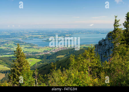 Bayern, Deutschland, Oberbayern, Chiemgau, Aschau, Kampenwand, Chiemsee, Landschaft, Landschaft, Panorama, Berg, Berge, Alpen Stockfoto