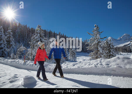 Wandern am Statzersee in der Nähe von St. Moritz, Stockfoto