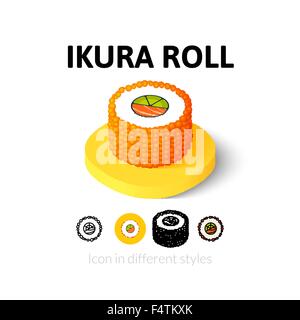 Ikura-Roll-Symbol im anderen Stil Stock Vektor