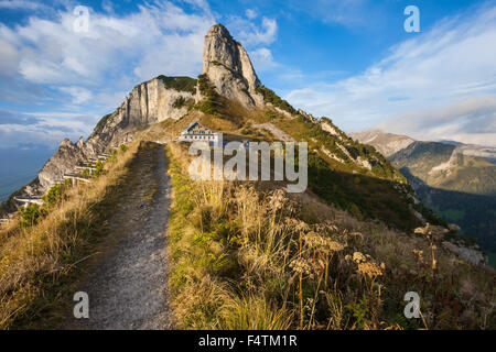 Stauberen, Schweiz, Kanton Appenzell, Appenzell Innerrhoden, Alpstein, Berggasthof, Restaurant, Wanderweg, Lawine Protec Stockfoto