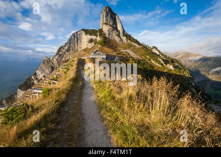 Stauberen, Schweiz, Kanton Appenzell, Appenzell Innerrhoden, Alpstein, Berggasthof, Restaurant, Wanderweg, Lawine Protec Stockfoto