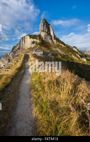 Stauberen, Schweiz, Kanton Appenzell, Appenzell Innerrhoden, Alpstein, Berggasthof, Restaurant, Wanderweg, Lawine Protec Stockfoto