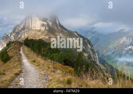 Stauberen, Schweiz, Kanton Appenzell, Appenzell Innerrhoden, Alpstein, Wanderweg, Berggasthaus Stockfoto