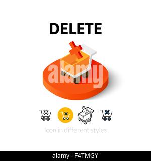 Löschen Sie-Symbol im anderen Stil Stock Vektor