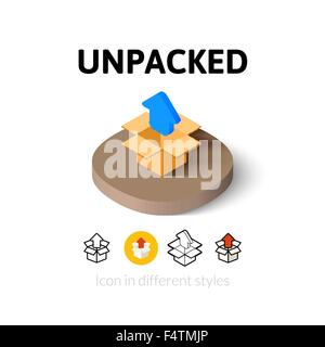 Ausgepackt-Symbol im anderen Stil Stock Vektor