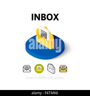 Posteingang-Symbol im anderen Stil Stock Vektor