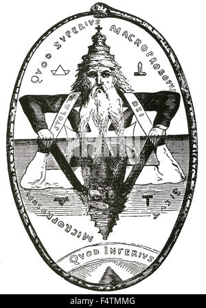 GROßE SYMBOL von SOLOMON von 1896-Ausgabe von Eliphas Levi Buch Dogme et Rituel De La Haute Magie Stockfoto