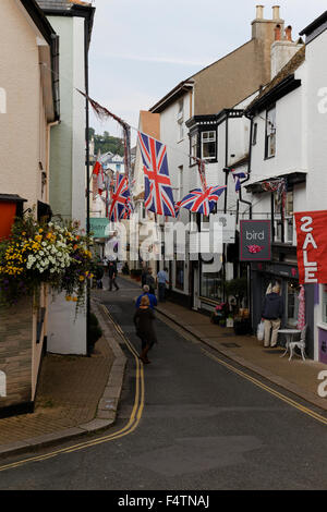 Anzac Street in der Innenstadt von Dartmouth Devon, Großbritannien Stockfoto