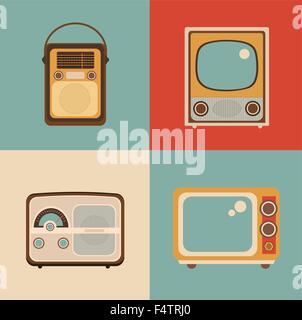 Radio-TV-Bild ist im Stil der Retro-Pop-Art gemacht. Stock Vektor
