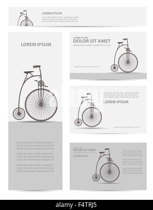Card Transport Services und Business, im retro-Stil mit Retro-Fahrrad Vintage-Bilder gemacht. Stock Vektor
