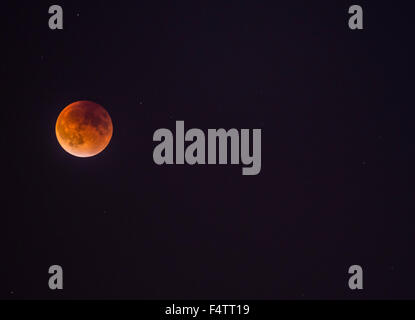 Blutmond aus Vancouver, BC, Kanada. Stockfoto