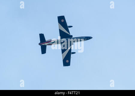 SAN JAVIER, Spanien, OCTOBER18, 2015: Italienische Mannschaft Frecce Tricolori Teilnahme an der Feier des spanischen BoerseBZ Aguila sq Stockfoto