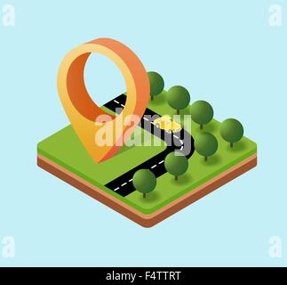 Navigation-Symbol isometrische Pläne, die Bewegungsrichtung der Zeiger Stock Vektor