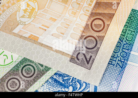 Polnisch, polnische Banknoten Stockfoto