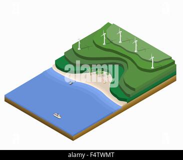 Isometrische Landschaft Stock Vektor