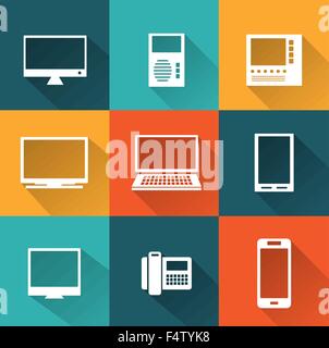 Symbole von Computern und Informatik als eine Geschäftspräsentation Stock Vektor
