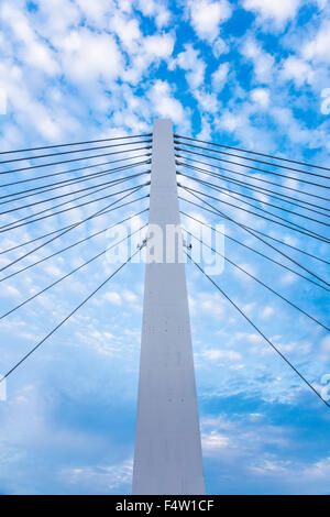 Daishihashi Brücke verbindet über Tamagawa Fluss, Ota-Ku, Tokio und Kawasaki City, Präfektur Kanagawa, Japan Stockfoto