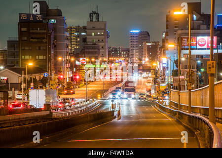 Tokyo metropolitan Straßen- und Kanagawa Präfektur Straße Nr. 6 Tokio Daishi Yokohama Linie Stockfoto