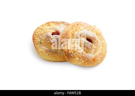 Brötchen mit Puderzucker Stockfoto