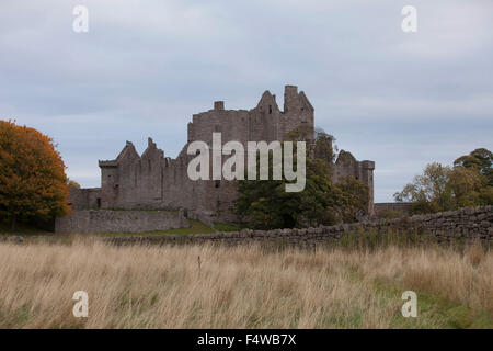 Edinburgh, Schottland. 23. Oktober 2015.  Eine Gesamtansicht des Schlosses Craigmiller neben den Bau des Royal Hospital for Sick Children.  Pako Mera/Alamy Live-Nachrichten. Stockfoto