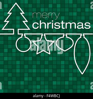 Durchgehende Linie Weihnachtskarte im Vektor-Format. Stock Vektor