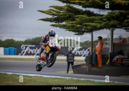 Miguel Oliveira, Red Bull KTM Ajo Moto3 Team. Freies Training 1, 2015 Pramac australischen Motorrad-Grand-Prix. Stockfoto