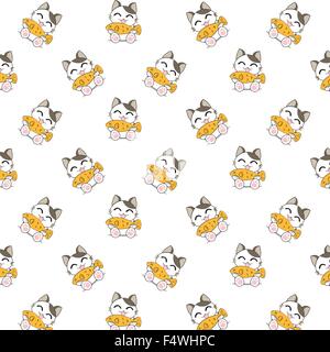 Niedlichen Cartoon Katzen Muster. Stock Vektor