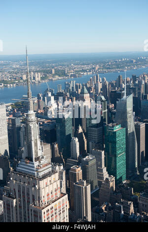 Luftaufnahme von der Spitze des Empire State Building in Manhattan, New York City, USA Stockfoto