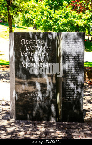 Oregon Vietnam Veterans Memorial in Washington Park, Hoyt Arboretum Portland OR Leben Stockfoto