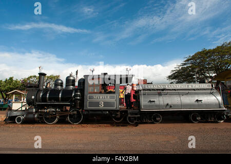 Sugar Cane Train. Maui. Hawaii. Alten Touristenzug, der durch die Schritte mit Zuckerrohr von Lahaina zu Ka'anapali führt. Su Stockfoto