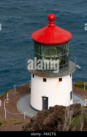 Makapu Leuchtturm am östlichen Ende der Insel. O' ahu. Hawaii. Makapuʻu Point Lighthouse ist eine 46-Fuß-groß (14 m), aktiv Stockfoto