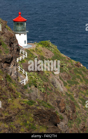 Makapu Leuchtturm am östlichen Ende der Insel. O' ahu. Hawaii. Makapuʻu Point Lighthouse ist eine 46-Fuß-groß (14 m), aktiv Stockfoto