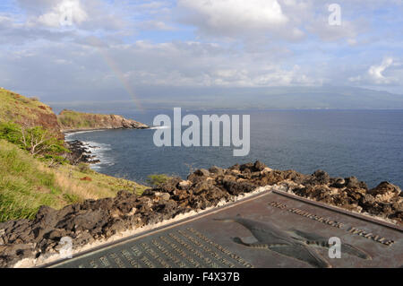 Papawai Point Beach. Maui. Hawaii. Die Pacific Whale Foundation bietet eine kostenlose Wal Walbeobachtung Informationen Station bei Pa Stockfoto