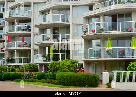 Eine Nahaufnahme der Abschnitt von Eigentumswohnungen Stockfoto