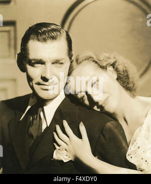 Amerikanische Schauspieler Joan Crawford und Clark Gable in dem Film "Liebe auf der Flucht" Stockfoto