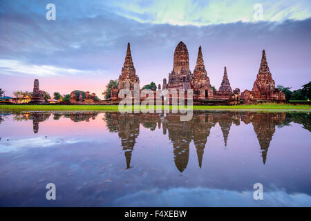 Ayutthaya, Thailand am Wat Chaiwatthanaram. Stockfoto