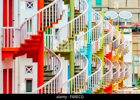 Bugis Village, Singapur Turmspitze Treppen. Stockfoto