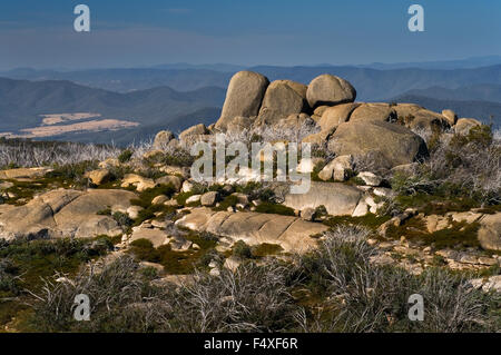 Felsformation Mahomets Grabes im Mount Buffalo National Park. Stockfoto